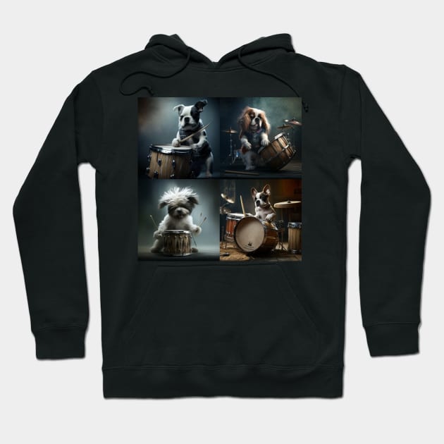 Drummer Dog Hoodie by FogHaland86